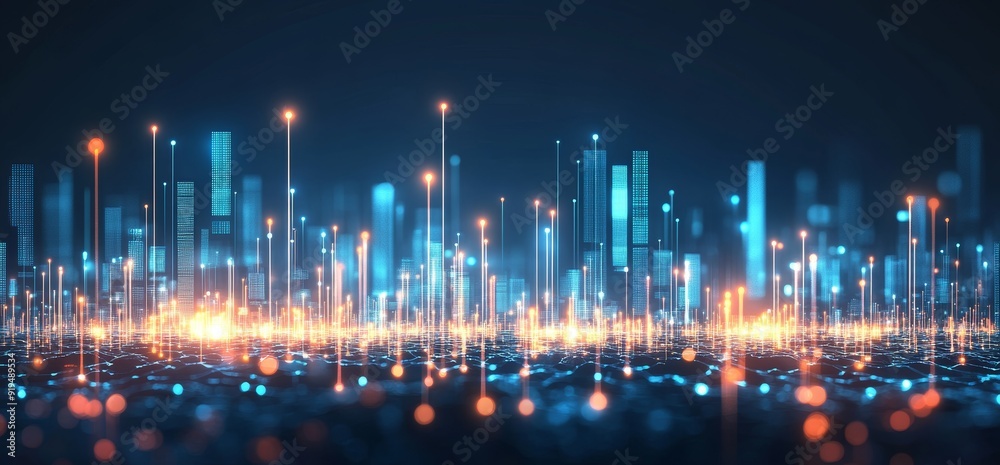 Poster using the metaverse digital cyber world technology as part of the dashboard interface with the real 