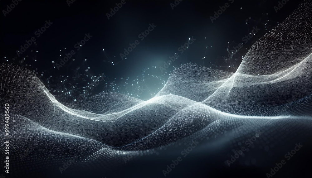Wall mural ethereal white particles floating in dark space subtle glow suggesting movement abstract representat