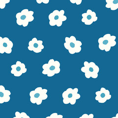 手描きの小さい花柄の背景イラスト背景色付き40