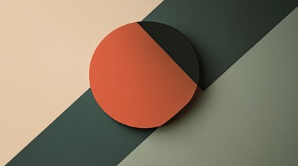Minimalist abstract background with geometric shapes and muted colors. Copy space in the center."