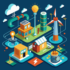 Energy Harvesting Technology vector art