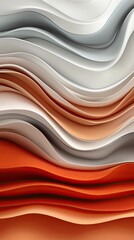 Flowing waves of warm oranges and cool whites create a harmonious and modern abstract background perfect for a phone wallpaper