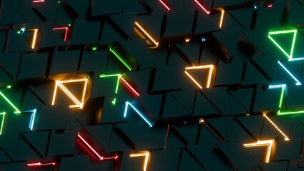 Abstract Digital Circuit with Vibrant Neon Lights