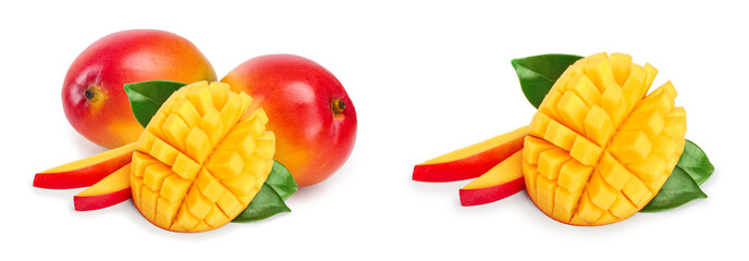 Mango fruit isolated on white background close-up