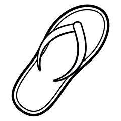 Flip flops outline coloring book page for kids