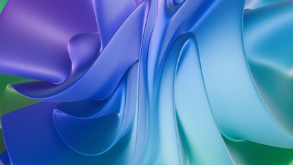 Smooth Abstract Flowing Fabric in Blue and Purple Tones