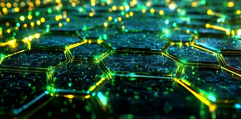 An abstract 3D hexagon background created with generative AI