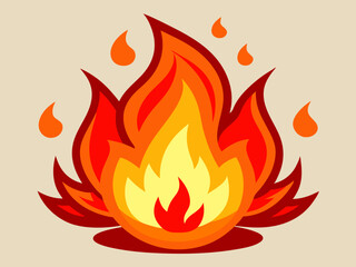 Cartoon red flame. Fire flames, hot fireball, danger wildfire campfire and bonfire elements, fire frames and flaming borders isolated vector set

