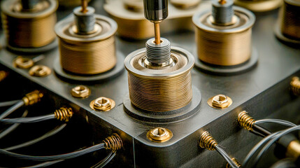 Representation of quantum processors with cooling systems and nested chips based on superconducting circuits symbolizing modern technological advancements in quantum computing