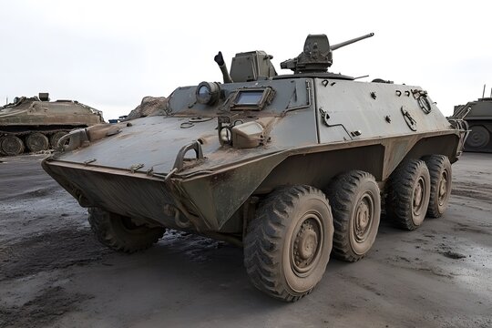 Soviet Armored Might: A BRDM-2 amphibious scout car, a relic of the Cold War, stands ready, its formidable presence a stark reminder of past conflicts. 