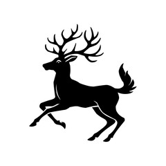 Vector deer in silhouette
