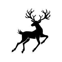 Vector deer in silhouette