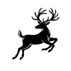 Vector deer in silhouette