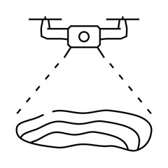 aerial surveying exploration copper line icon vector. aerial surveying exploration copper sign. isolated contour symbol black illustration