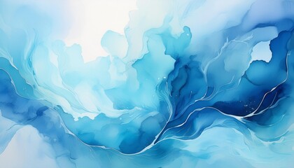 soft watercolor wash in soothing blue hues abstract fluid background