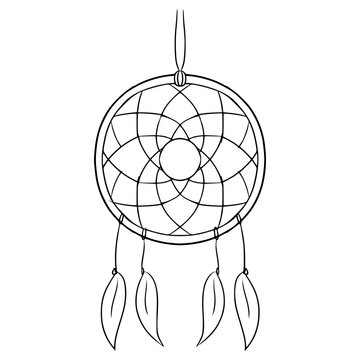 recommend clip art: dream catcher illustration outline vector