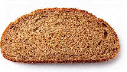 Top view of sliced wholegrain bread isolated on white background closeup.