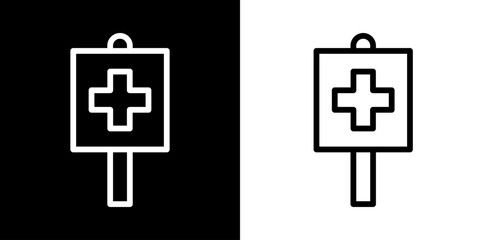 Fototapeta premium Health sign icon. Health. Medical. Hospital. Black icon. Silhouette icon.