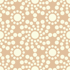 Seamless pattern with polka dot circles vector artistic print for textile paper decor wallpaper background endless creative art	
