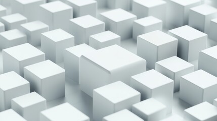 Obraz premium Modern white square tech corporate abstract technology background design banner pattern presentation background web template. White squares shapes in random geometric patterns.