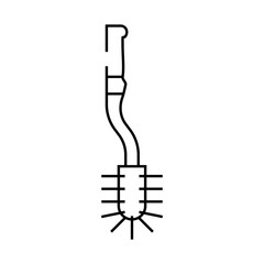 toilet bowl brush home accessory line icon vector. toilet bowl brush home accessory sign. isolated contour symbol black illustration