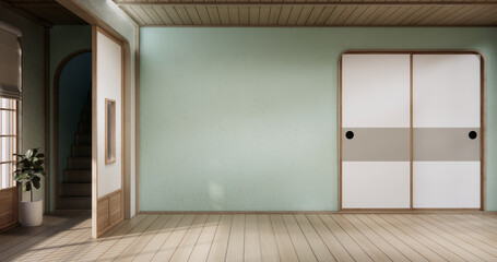 Empty - Clean green modern room japanese style.