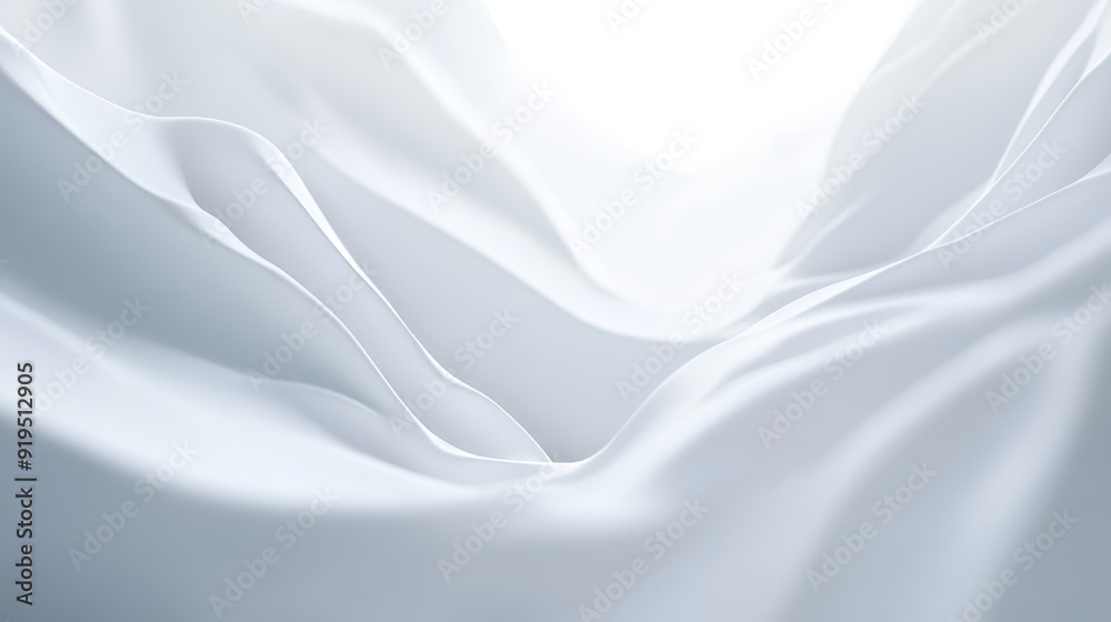 Poster White gray satin dark fabric texture luxurious shiny that is abstract silk cloth background in patterns soft waves