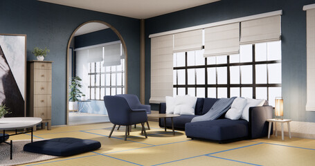 Minimal sofa armchair on interior design modern living room  contemporary style.