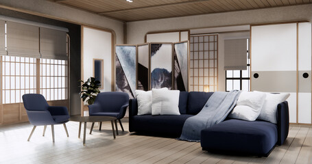 Minimal sofa armchair on interior design modern living room  contemporary style.