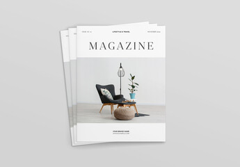 Three Magazines Cover Mockup