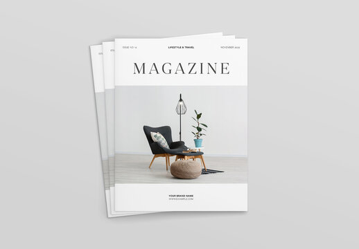 Three Magazines Cover Mockup
