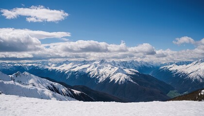 Majestic snowcapped mountains against a blue sky 16
