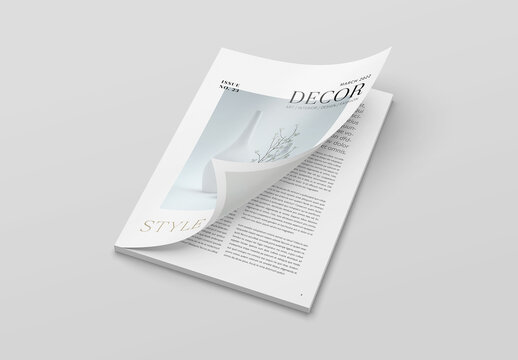 Magazine Mockup with Cover Opening