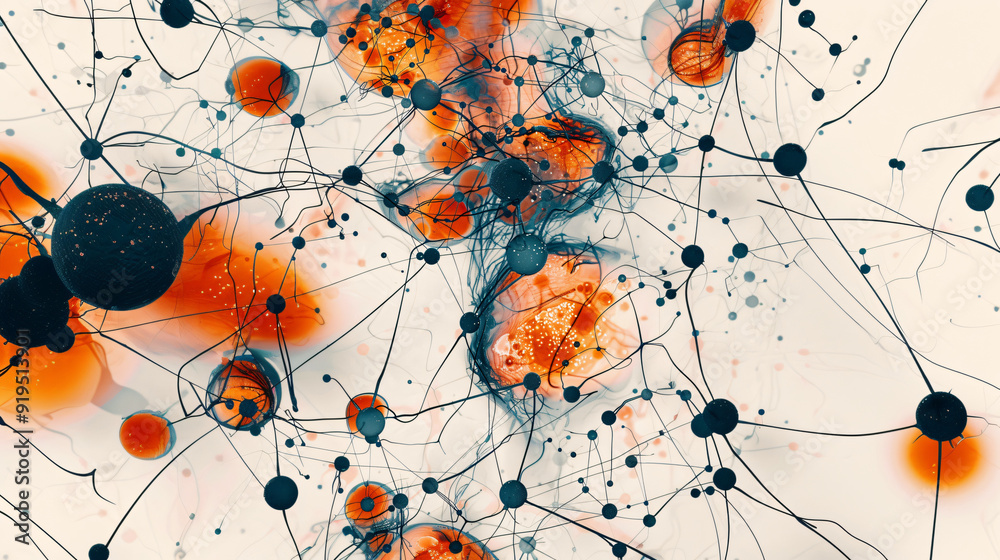 Poster Abstract neural network forming a complex structure, symbolizing the power of artificial intelligence