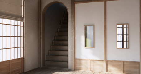 Fototapeta premium Japan style living area in living room japan style and decoration.