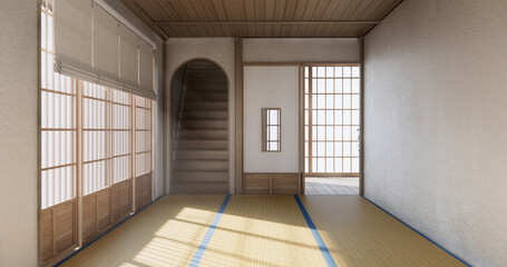 Japan style living area in living room japan style and decoration.
