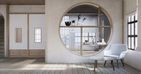 Minimal sofa armchair on interior design modern living room  contemporary style.