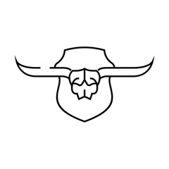 longhorn skull horn animal line icon vector. longhorn skull horn animal sign. isolated contour symbol black illustration