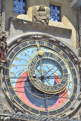 Detail of the Prague Astronomical Clock, attached to the Old Town Hall in Prague, the capital of the Czech Republic