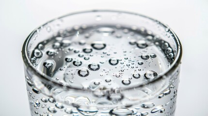 Close-up of water droplets in a glass.