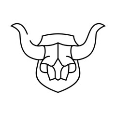 skull cow horn animal line icon vector. skull cow horn animal sign. isolated contour symbol black illustration