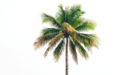 Coconut tree with iconic beach vibes isolated on white background