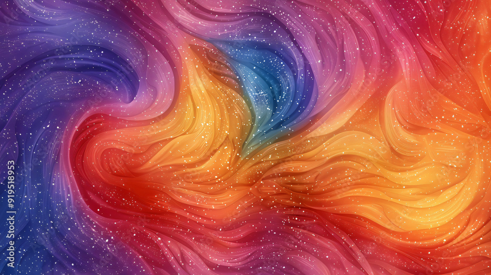 Leinwandbilder abstract colorful background with wavy lines and glitter, creating a magical and festive atmosphere