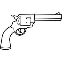 hand holding gun illistation