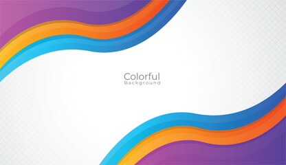 Gradient colorful wave background design. Abstract multicolor background art. Modern colored background vector. Wallpaper design with gradient color. Geometric shape.