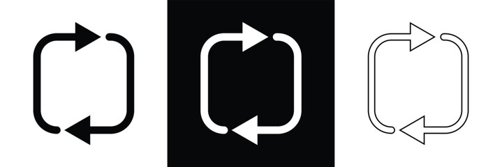 Arrows repeat line icon. repetition symbol. exchange or replace icon. renew, switch, or reverse sign suitable for apps and websites UI designs in eps 10.