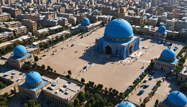 Vu a&eacute;rienne d'une ville d'orient 