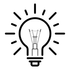 Light bulb icon isolated on white background
