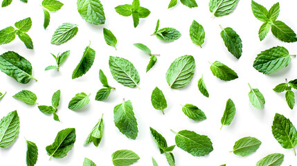 Fresh mint isolated on the white background.