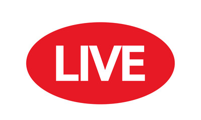 Red Live Icon Indicating Streaming Or Broadcasting. Can Be Used For Live Events, Media, Podcasts, News, Digital Content